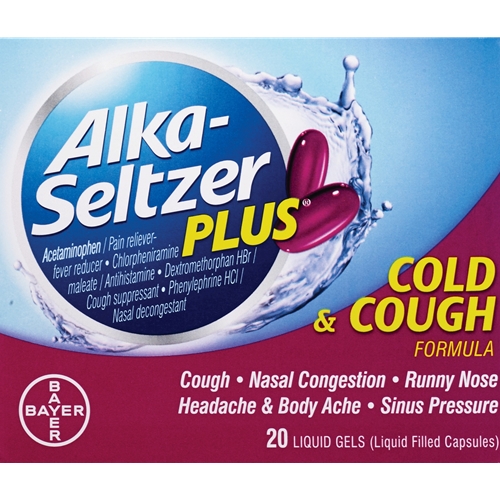 Alka-Seltzer Plus Cold And Cough Liquid Gels, 20CT