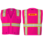 Pink Hi-Viz Multi-pocket Mesh Vest