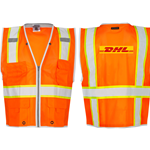 Safety Orange Class 2 Multi Pocket Mesh Vest