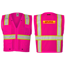 Pink Hi-Viz Multi-pocket Mesh Vest