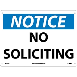 OSHA Notice Safety Sign: No Soliciting