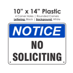 No Soliciting Sign