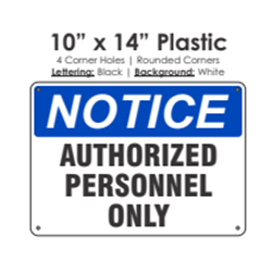 Authorized Personnel Only Sign