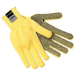 Kevlar gloves w/ PVC dots one side L